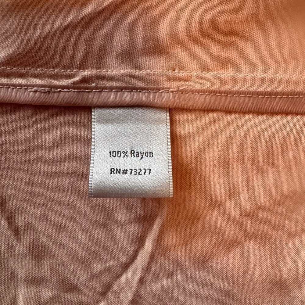 Peach Open Front Blazer with Shawl Lapels and Long Sleeves - Picture 7 of 7